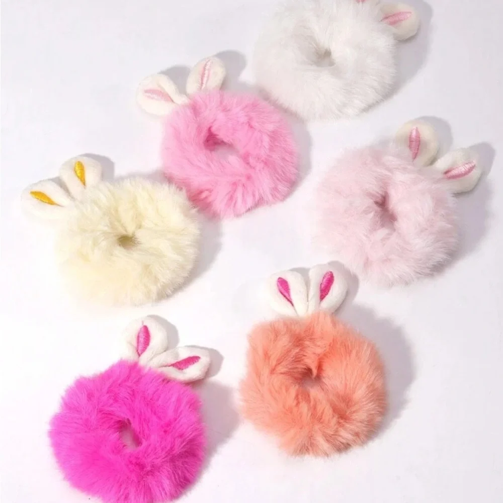 Colorful Bunny Ear Hair Ties Set (10 pieces)